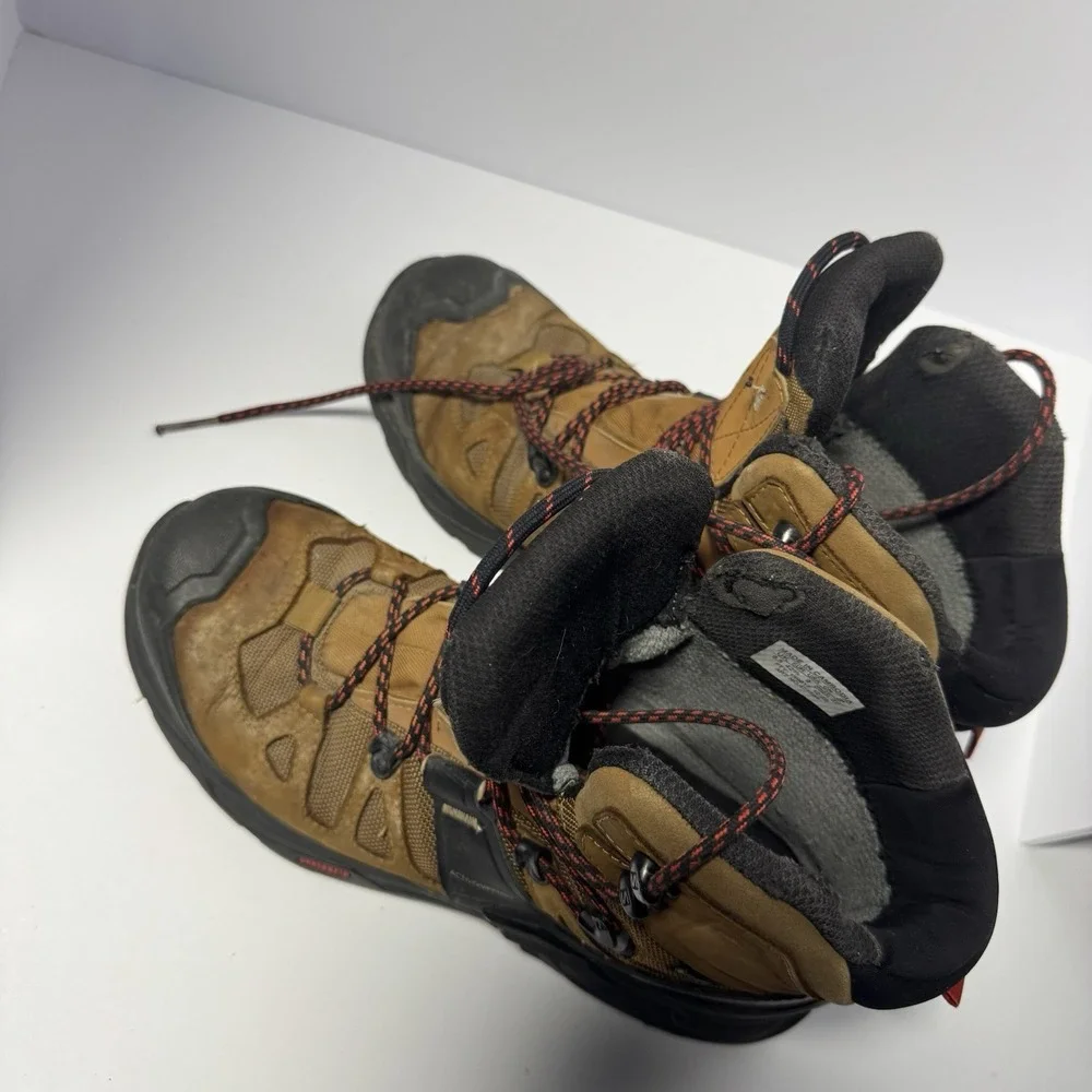 Salomon Quest 4 GTX Gore-Tex Hiking Boots Brown Black Men US 9 Waterproof 471564